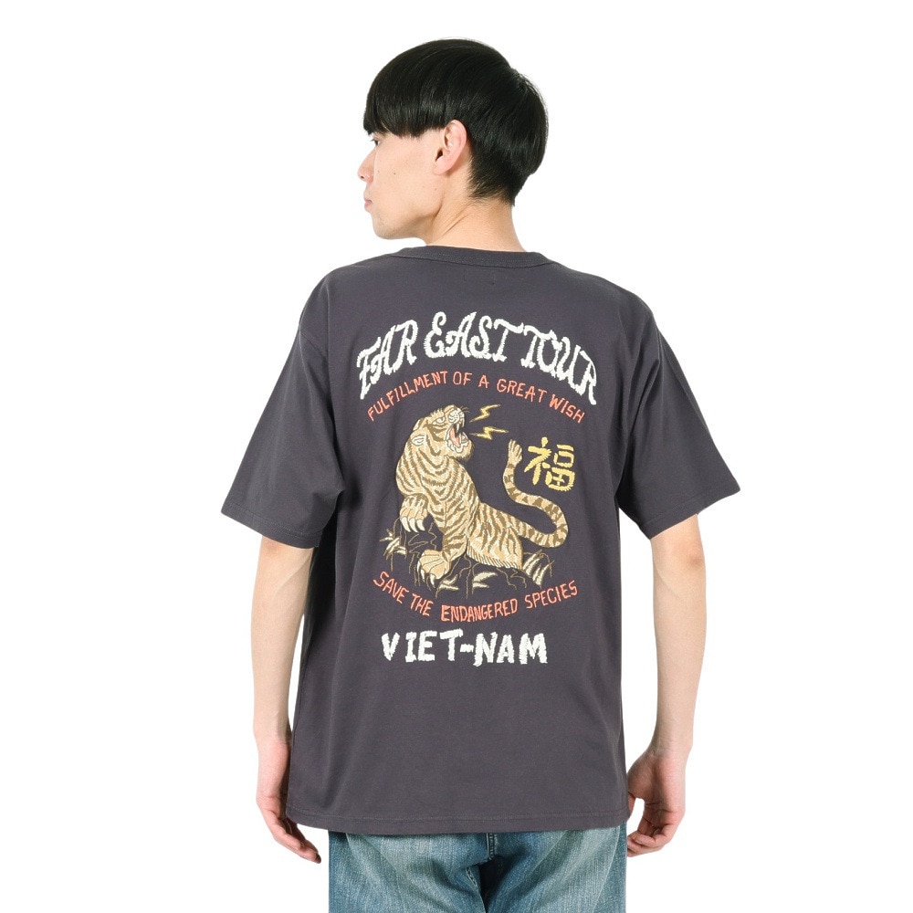 クリフメイヤー（KRIFF MAYER）（メンズ）スーベニアプリントTシャツ 虎 2447812 17 CHARCOAL
