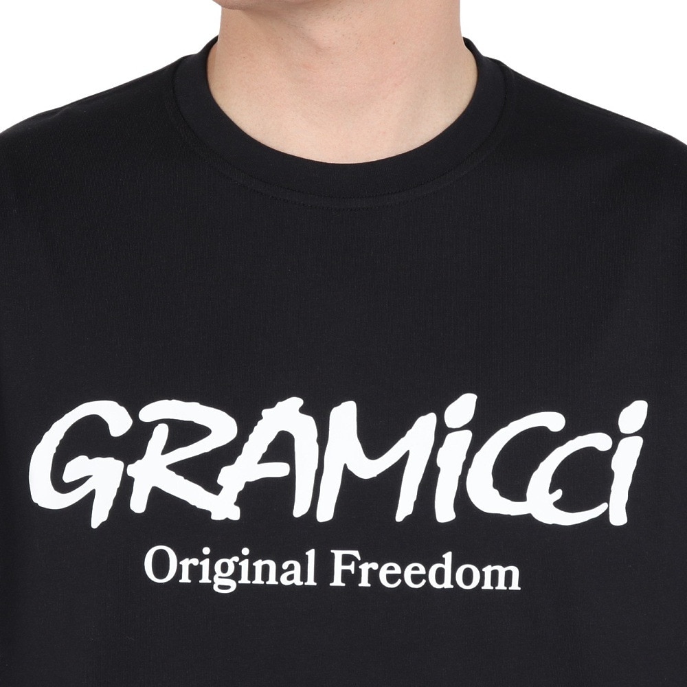 グラミチ（Gramicci）（メンズ、レディース）オリジナルフリーダムロゴTシャツ G5SU-T175-BLACK