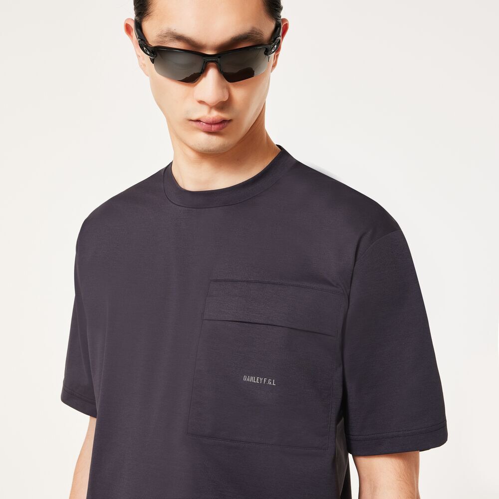 オークリー（OAKLEY）（メンズ）半袖Tシャツ カットソー FGL SCRATCH Tシャツ 5.0 FOA407577-01N ネイビー 吸汗速乾 UVカット