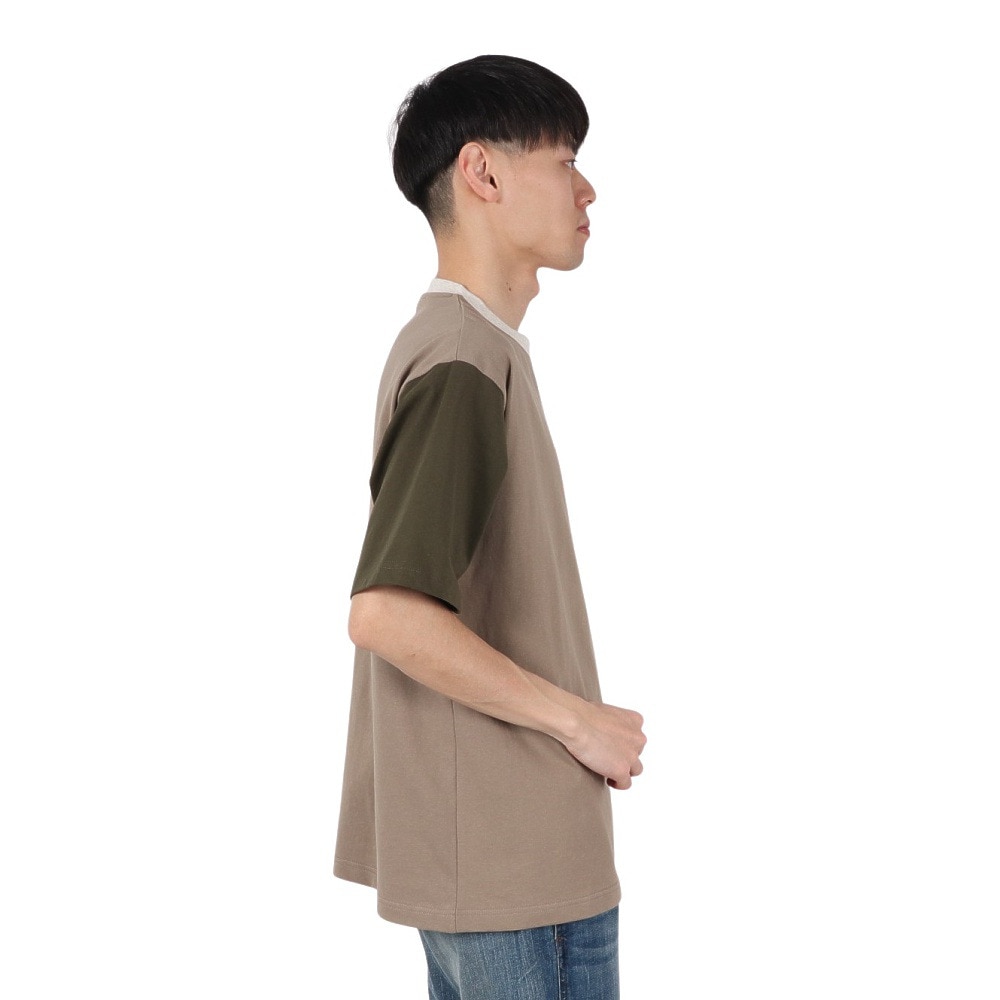 コールマン（Coleman）（メンズ）バイカラー ポケット 半袖Tシャツ X5534A BEG