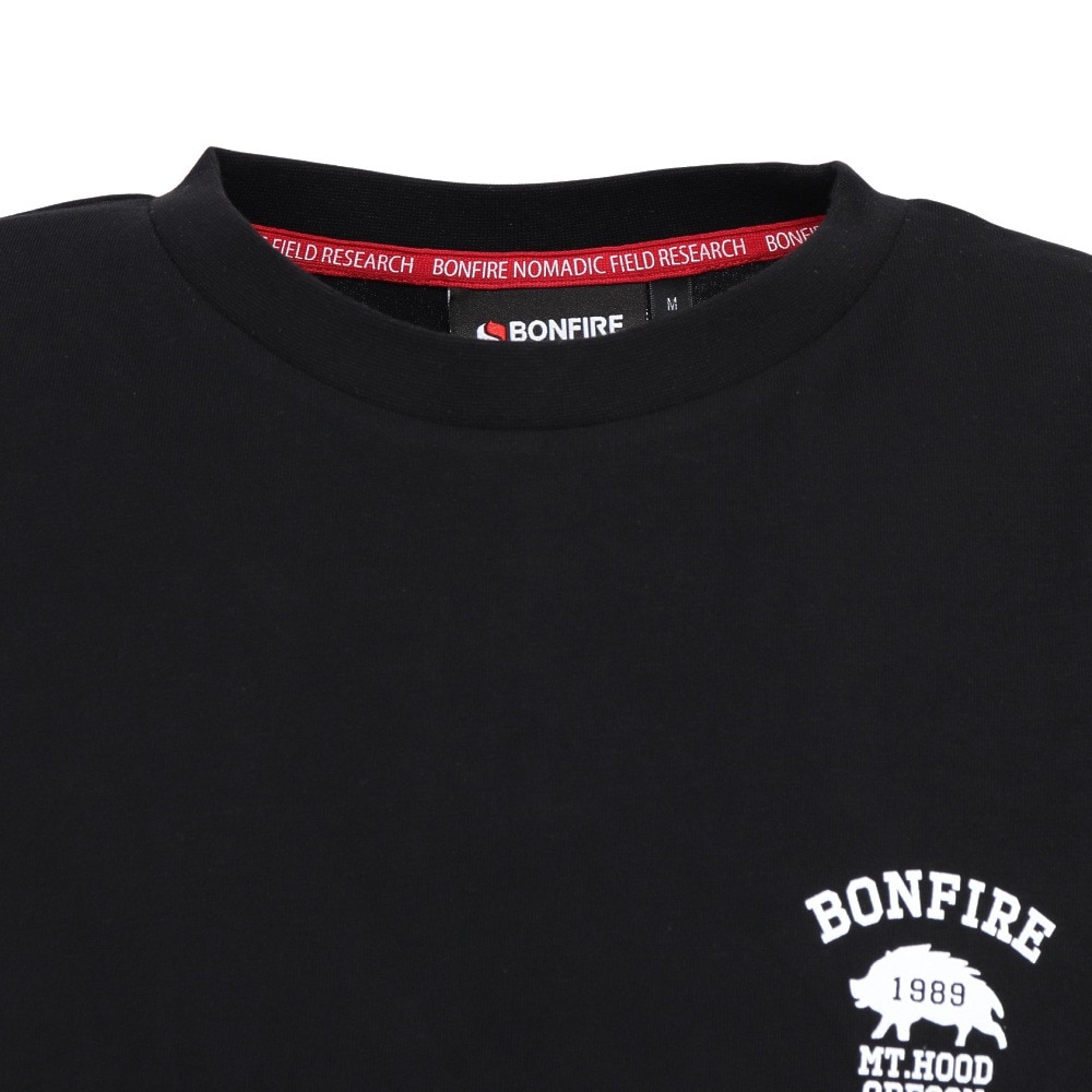 ボンファイア（Bonfire）（メンズ）Wild boar 半袖Tシャツ 50BNF5SCD2374 BLK