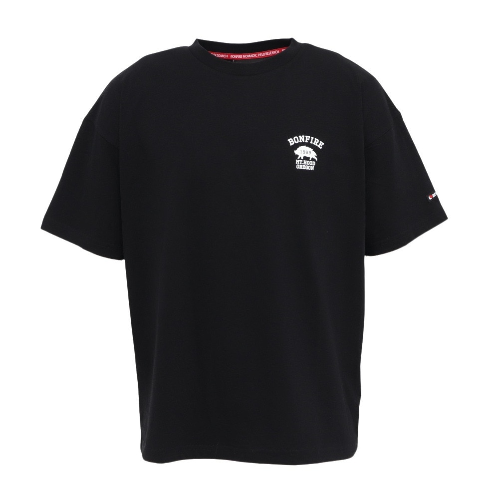 ボンファイア（Bonfire）（メンズ）Wild boar 半袖Tシャツ 50BNF5SCD2374 BLK