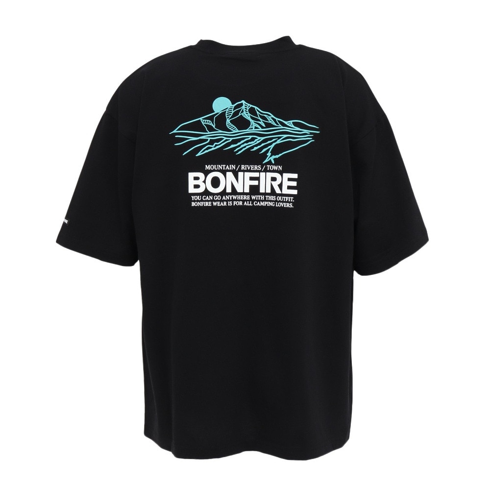 ボンファイア（Bonfire）（メンズ）半袖Tシャツ Mount range 50BNF5SCD2375 BLK ブラック
