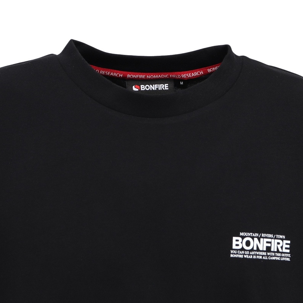 ボンファイア（Bonfire）（メンズ）半袖Tシャツ Mount range 50BNF5SCD2375 BLK ブラック