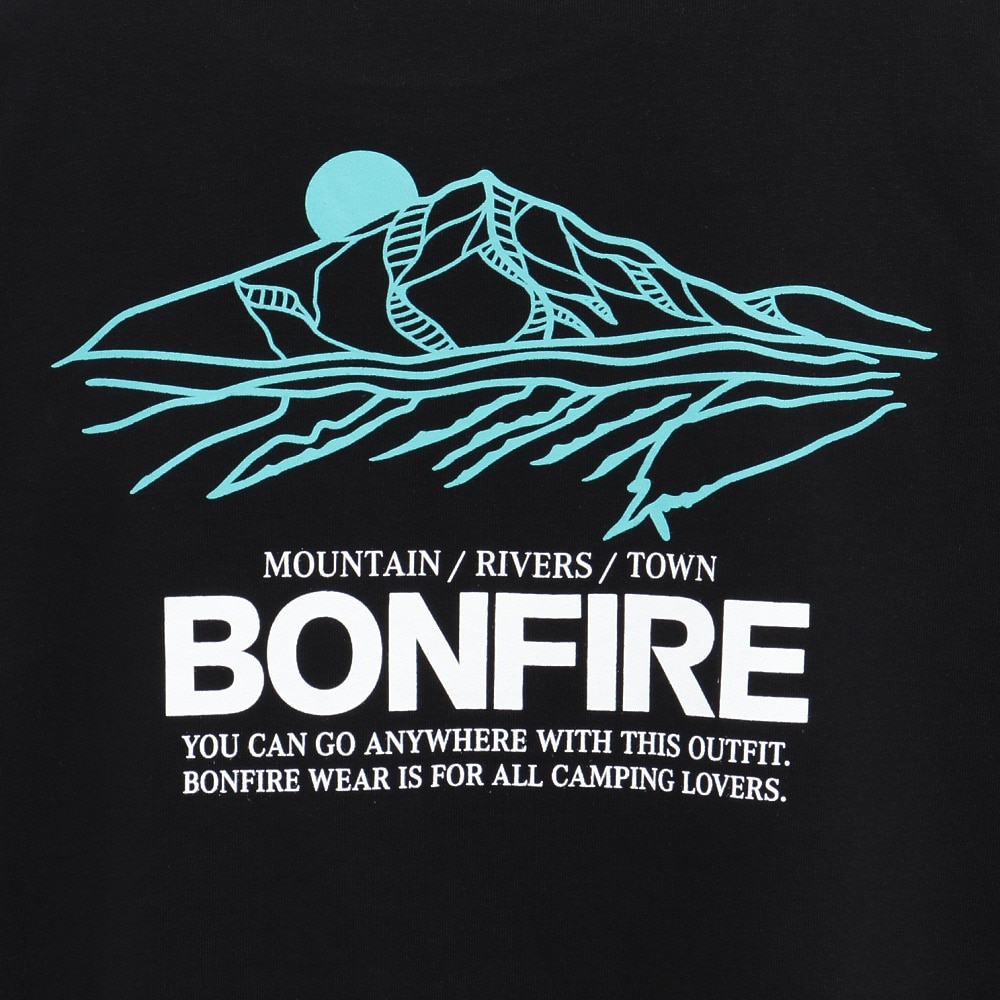 ボンファイア（Bonfire）（メンズ）半袖Tシャツ Mount range 50BNF5SCD2375 BLK ブラック