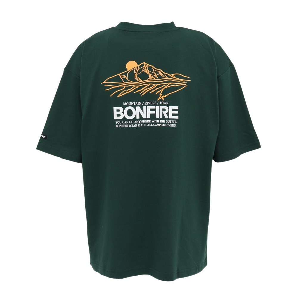ボンファイア（Bonfire）（メンズ）Mount range 半袖Tシャツ 50BNF5SCD2375 DGRN