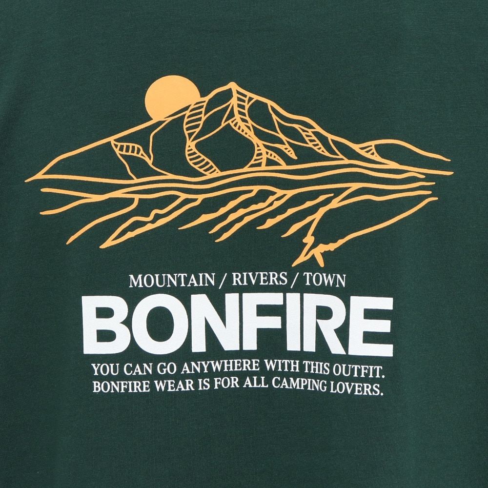 ボンファイア（Bonfire）（メンズ）Mount range 半袖Tシャツ 50BNF5SCD2375 DGRN
