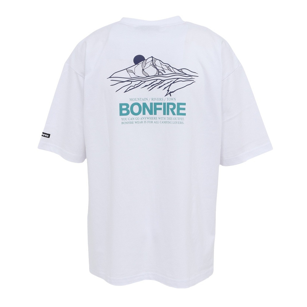 ボンファイア（Bonfire）（メンズ）半袖Tシャツ Mount range 50BNF5SCD2375 WHT ホワイト
