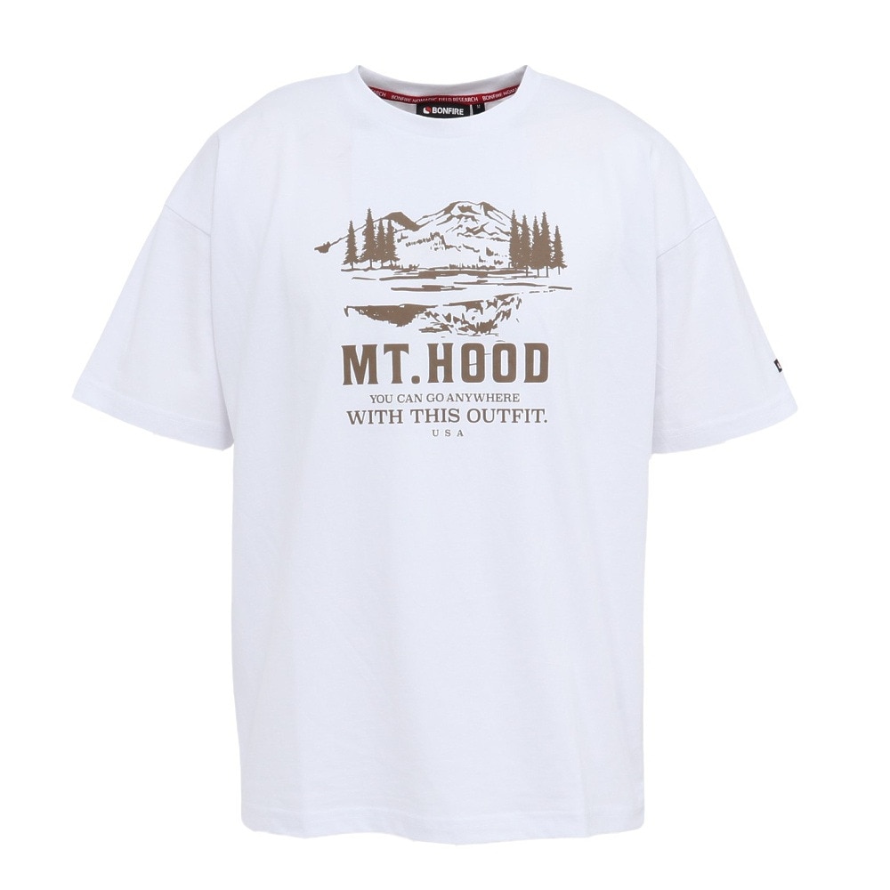ボンファイア（Bonfire）（メンズ）Oregon Forest 半袖Tシャツ 50BNF5SCD2376 WHT