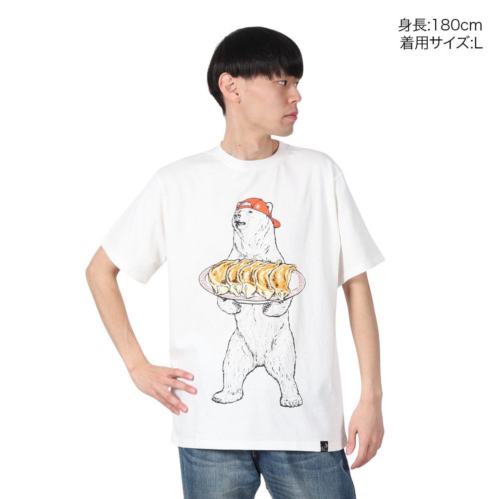ゴースローキャラバン（GOSLOWCARAVAN）（メンズ）餃子クマ Tシャツ 341913 WHT