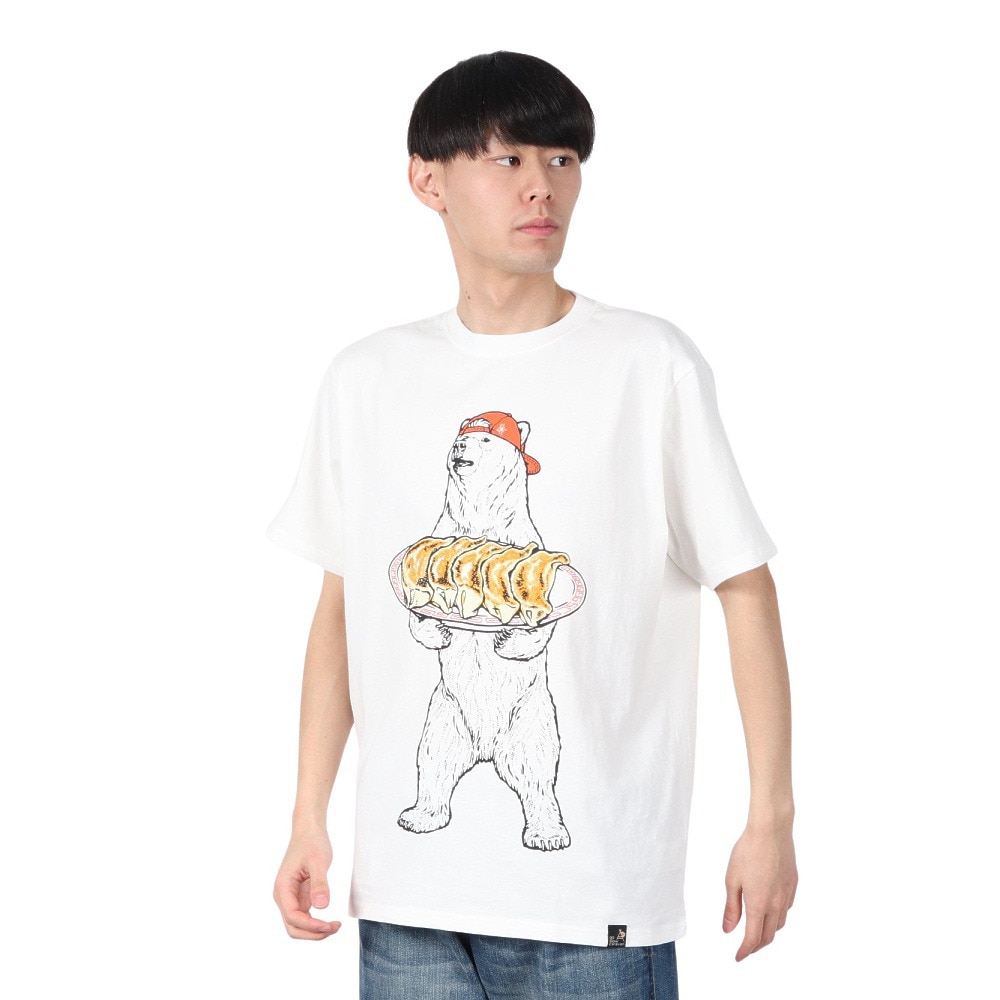 ゴースローキャラバン（GOSLOWCARAVAN）（メンズ）餃子クマ Tシャツ 341913 WHT