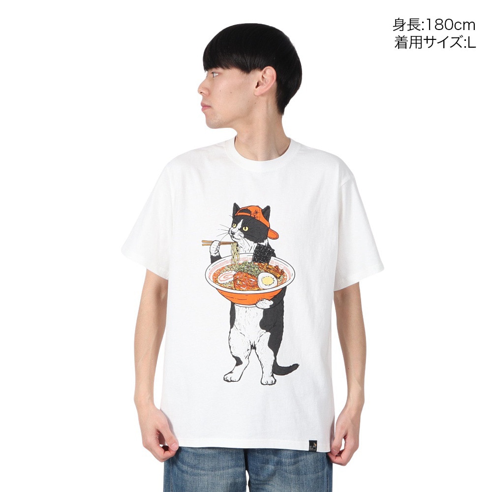 ゴースローキャラバン（GOSLOWCARAVAN）（メンズ）中華そば猫 Tシャツ 341914 WHT