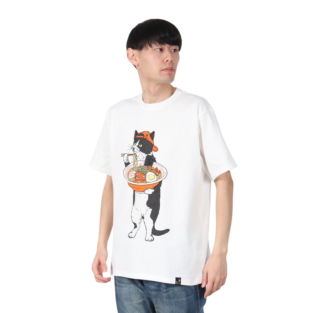 ゴースローキャラバン（GOSLOWCARAVAN）（メンズ）中華そば猫 Tシャツ 341914 WHT