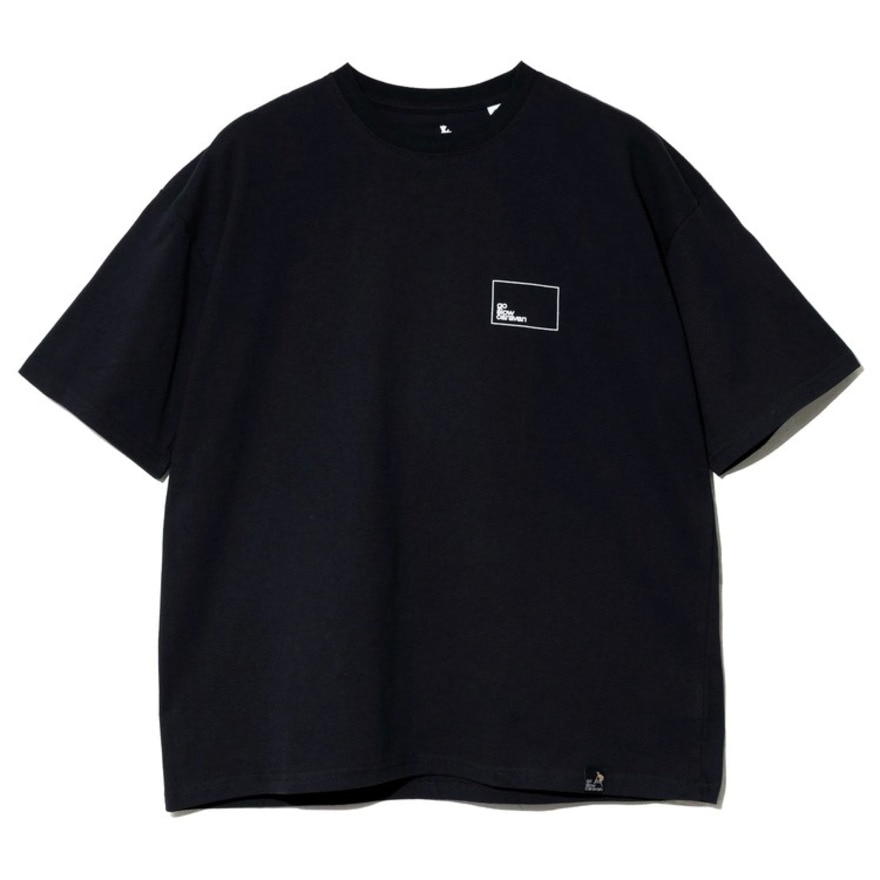 ゴースローキャラバン（GOSLOWCARAVAN）（メンズ）スクエアロゴゆったりTシャツ 341915B BLK