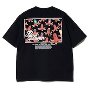(メンズ)スクエアロゴゆったりTシャツ 341915B BLK