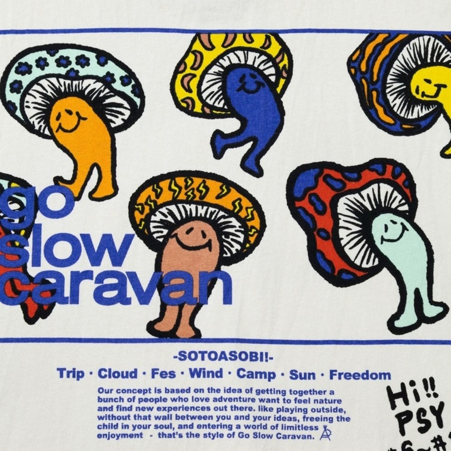 ゴースローキャラバン（GOSLOWCARAVAN）（メンズ）スクエアロゴゆったりTシャツ 341915B IVY