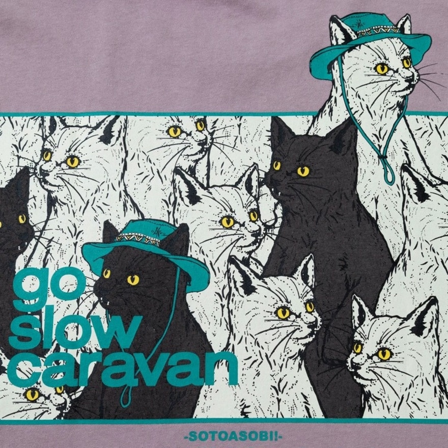 ゴースローキャラバン（GOSLOWCARAVAN）（メンズ）スクエアロゴゆったりTシャツ 341915B LVD