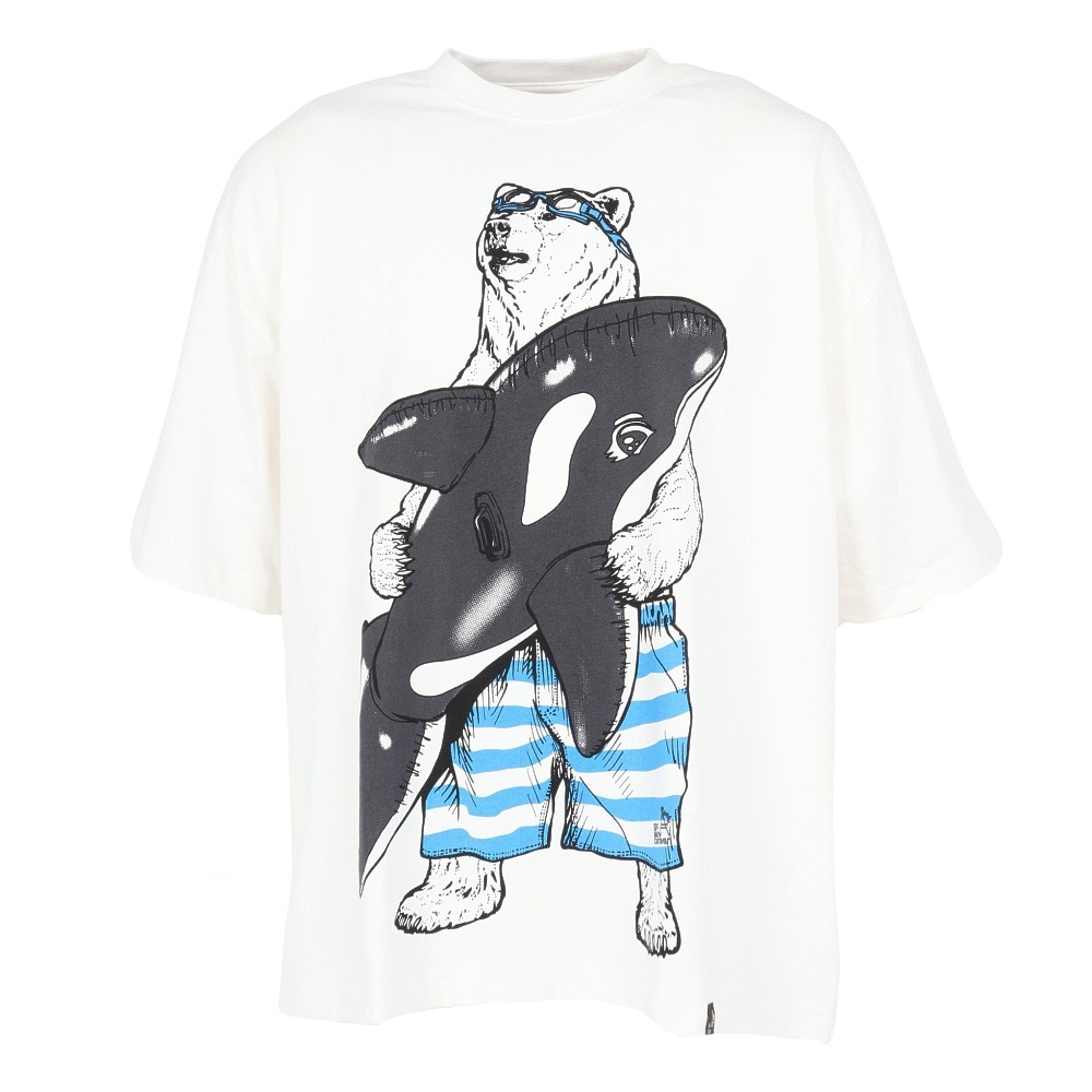 ゴースローキャラバン（GOSLOWCARAVAN）（メンズ）プールクマ ビッグTシャツ 341920 WHT