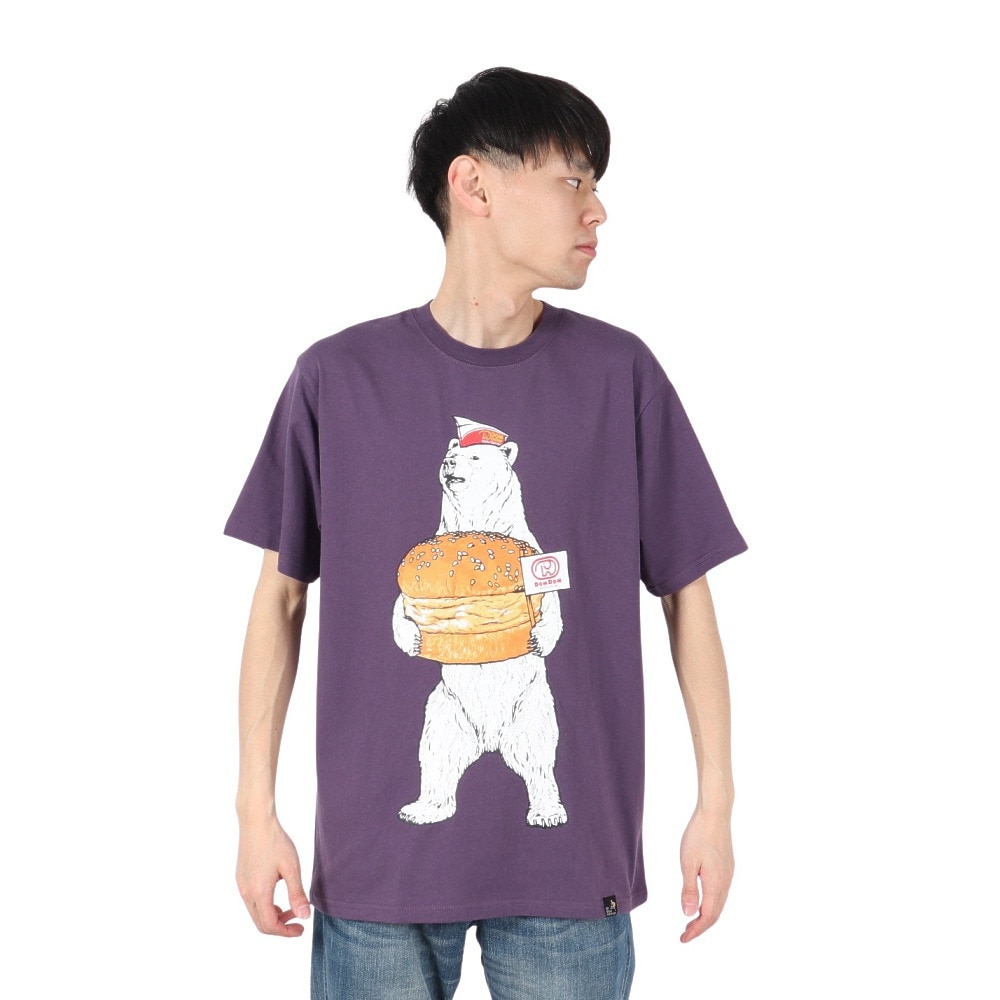 ゴースローキャラバン（GOSLOWCARAVAN）（メンズ）DOMDOM×GSC 手作り厚焼きたまごバーガークマ Tシャツ 341961 VLT バイオレット