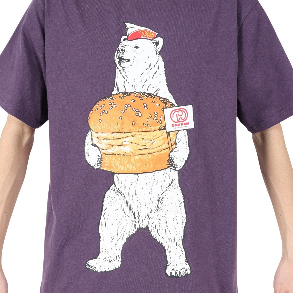 ゴースローキャラバン（GOSLOWCARAVAN）（メンズ）DOMDOM×GSC 手作り厚焼きたまごバーガークマ Tシャツ 341961 VLT バイオレット