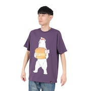 (メンズ)DOMDOM×GSC 手作り厚焼きたまごバーガークマ Tシャツ 341961 VLT バイオレット