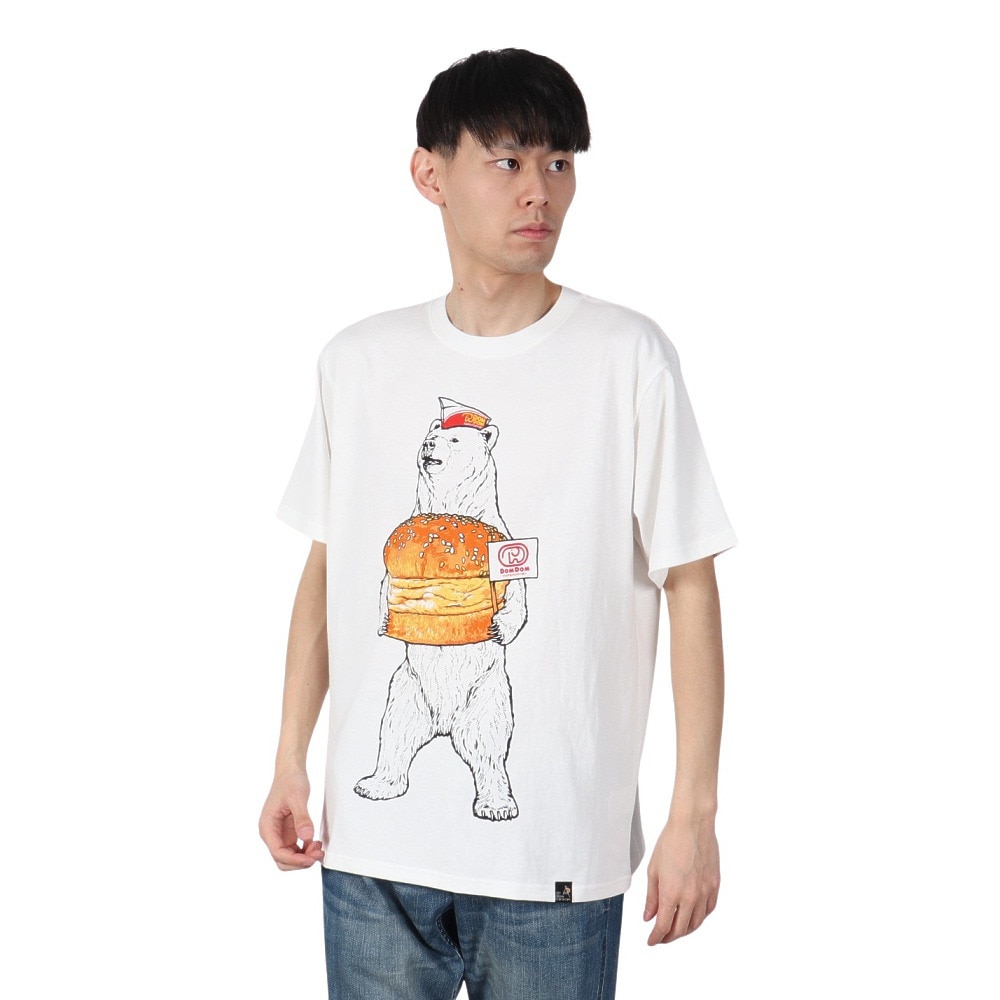ゴースローキャラバン（GOSLOWCARAVAN）（メンズ）DOMDOM×GSC 手作り厚焼きたまごバーガークマ Tシャツ 341961 WHT ホワイト
