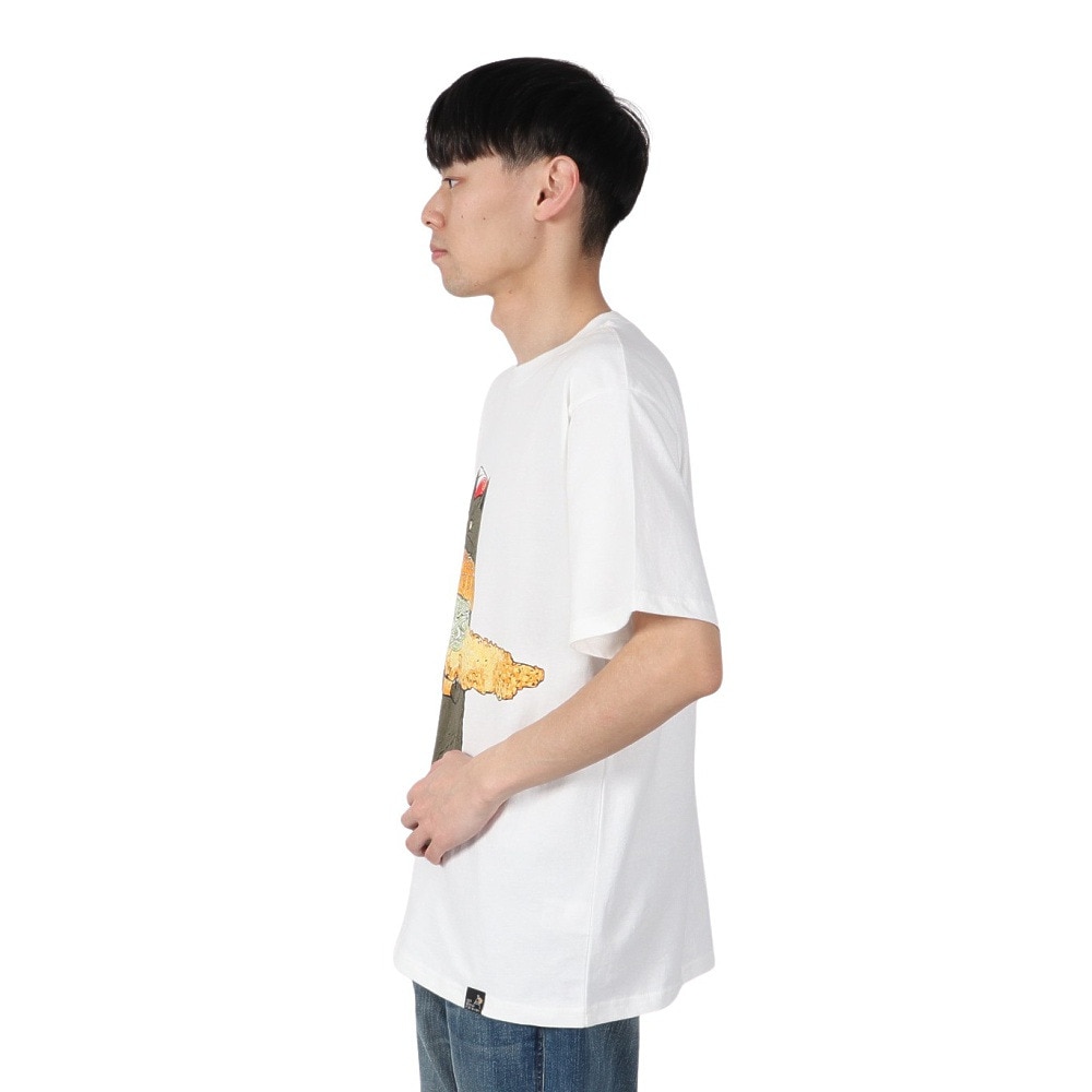 ゴースローキャラバン（GOSLOWCARAVAN）（メンズ）DOMDOM×GSC びたびたバターフィッシュ猫 半袖Tシャツ 341962 WHT ホワイト