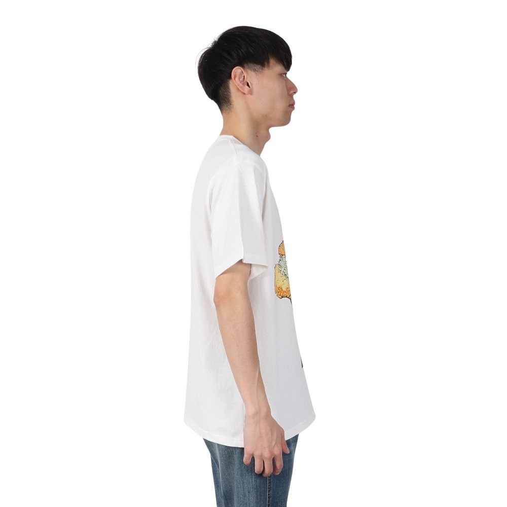 ゴースローキャラバン（GOSLOWCARAVAN）（メンズ）DOMDOM×GSC びたびたバターフィッシュ猫 半袖Tシャツ 341962 WHT ホワイト