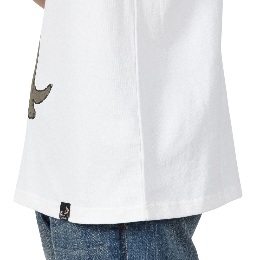 ゴースローキャラバン（GOSLOWCARAVAN）（メンズ）DOMDOM×GSC びたびたバターフィッシュ猫 半袖Tシャツ 341962 WHT ホワイト