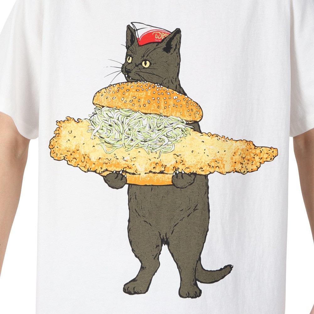 ゴースローキャラバン（GOSLOWCARAVAN）（メンズ）DOMDOM×GSC びたびたバターフィッシュ猫 半袖Tシャツ 341962 WHT ホワイト