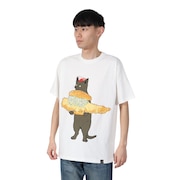 (メンズ)DOMDOM×GSC びたびたバターフィッシュ猫 半袖Tシャツ 341962 WHT ホワイト