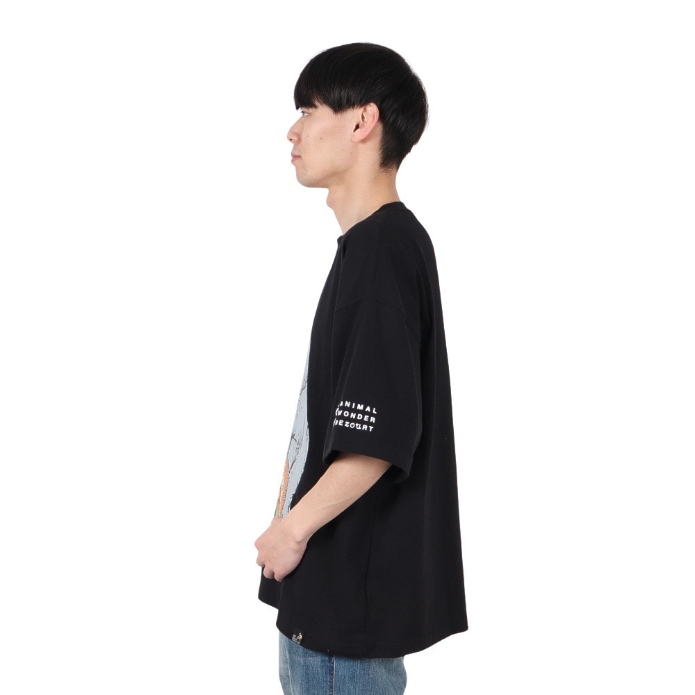 ゴースローキャラバン（GOSLOWCARAVAN）（メンズ）味噌ピーチキンバーガーゾウ ビッグ Tシャツ 341963 BLK