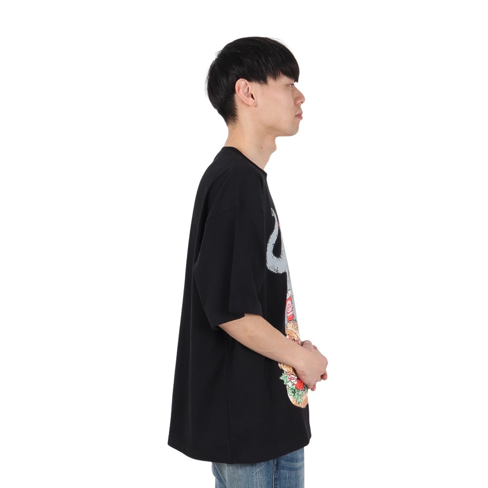 ゴースローキャラバン（GOSLOWCARAVAN）（メンズ）味噌ピーチキンバーガーゾウ ビッグ Tシャツ 341963 BLK