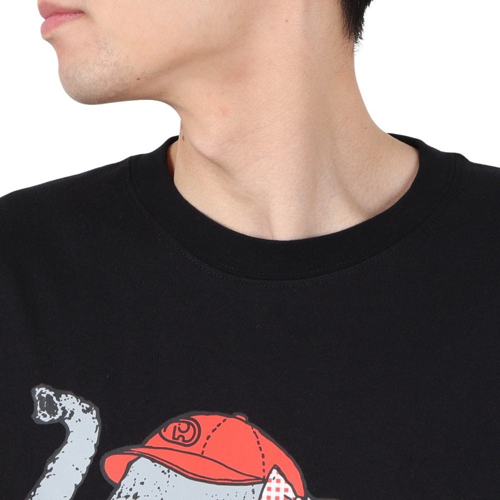 ゴースローキャラバン（GOSLOWCARAVAN）（メンズ）味噌ピーチキンバーガーゾウ ビッグ Tシャツ 341963 BLK