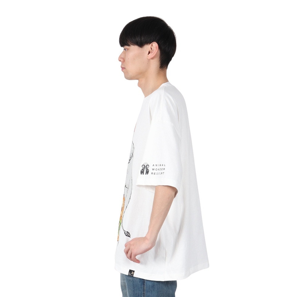 ゴースローキャラバン（GOSLOWCARAVAN）（メンズ）味噌ピーチキンバーガーゾウ ビッグ Tシャツ 341963 WHT