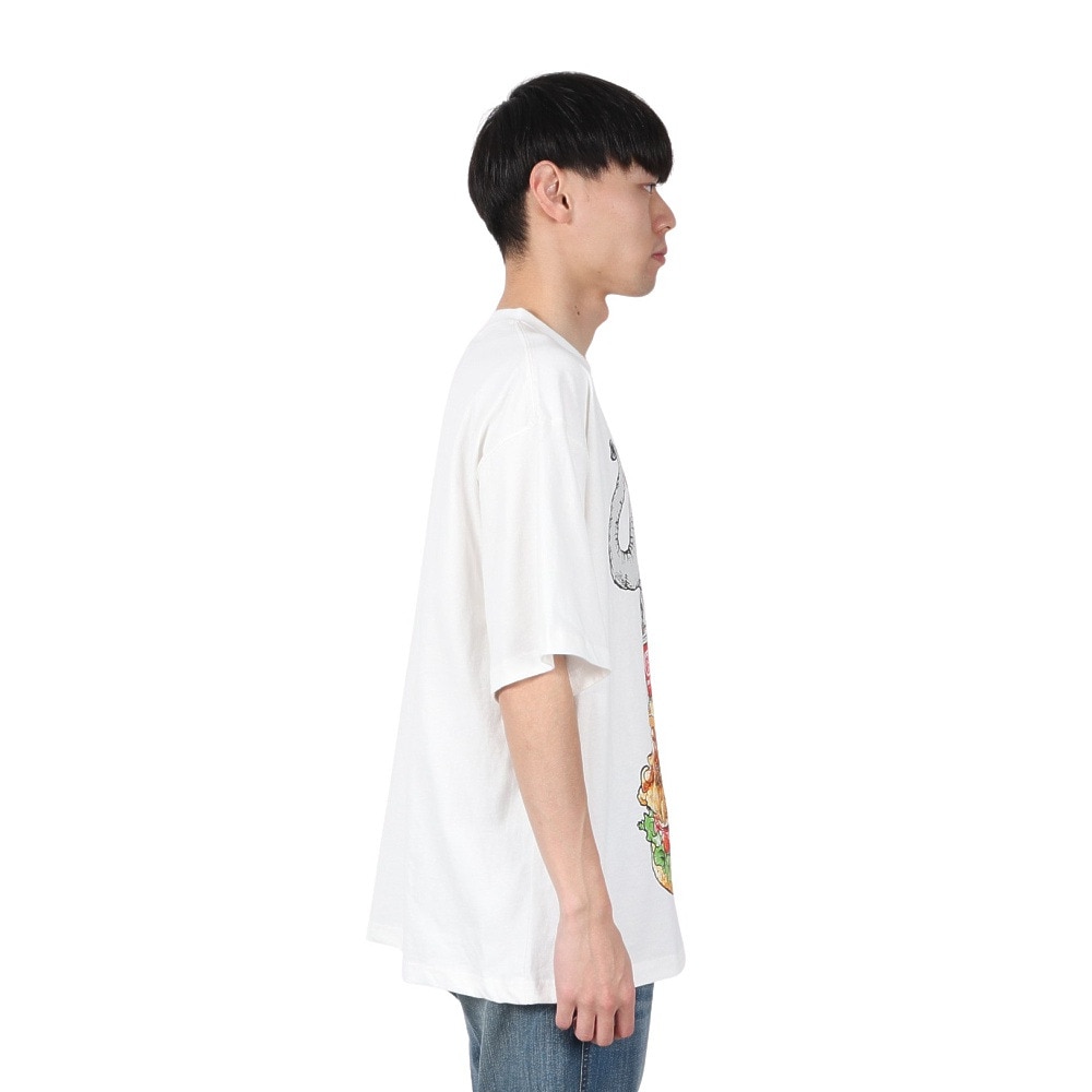 ゴースローキャラバン（GOSLOWCARAVAN）（メンズ）味噌ピーチキンバーガーゾウ ビッグ Tシャツ 341963 WHT