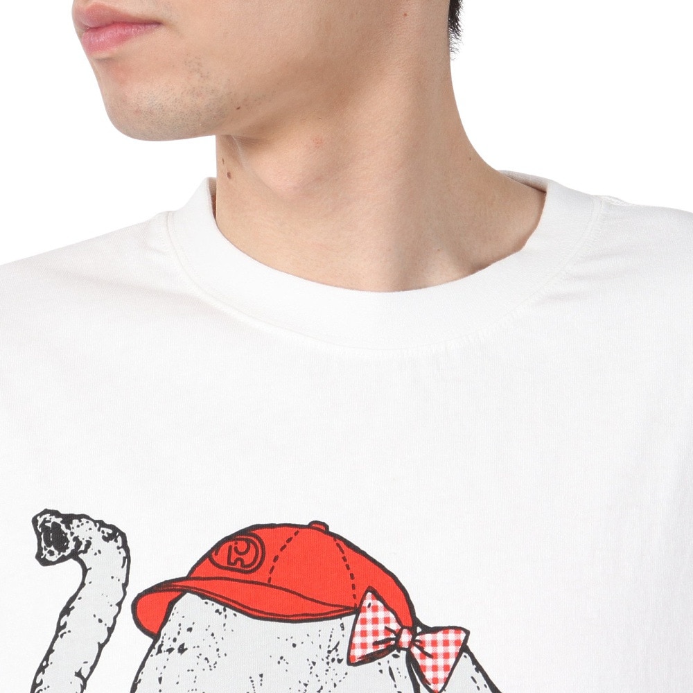 ゴースローキャラバン（GOSLOWCARAVAN）（メンズ）味噌ピーチキンバーガーゾウ ビッグ Tシャツ 341963 WHT