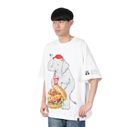(メンズ)味噌ピーチキンバーガーゾウ ビッグ Tシャツ 341963 WHT