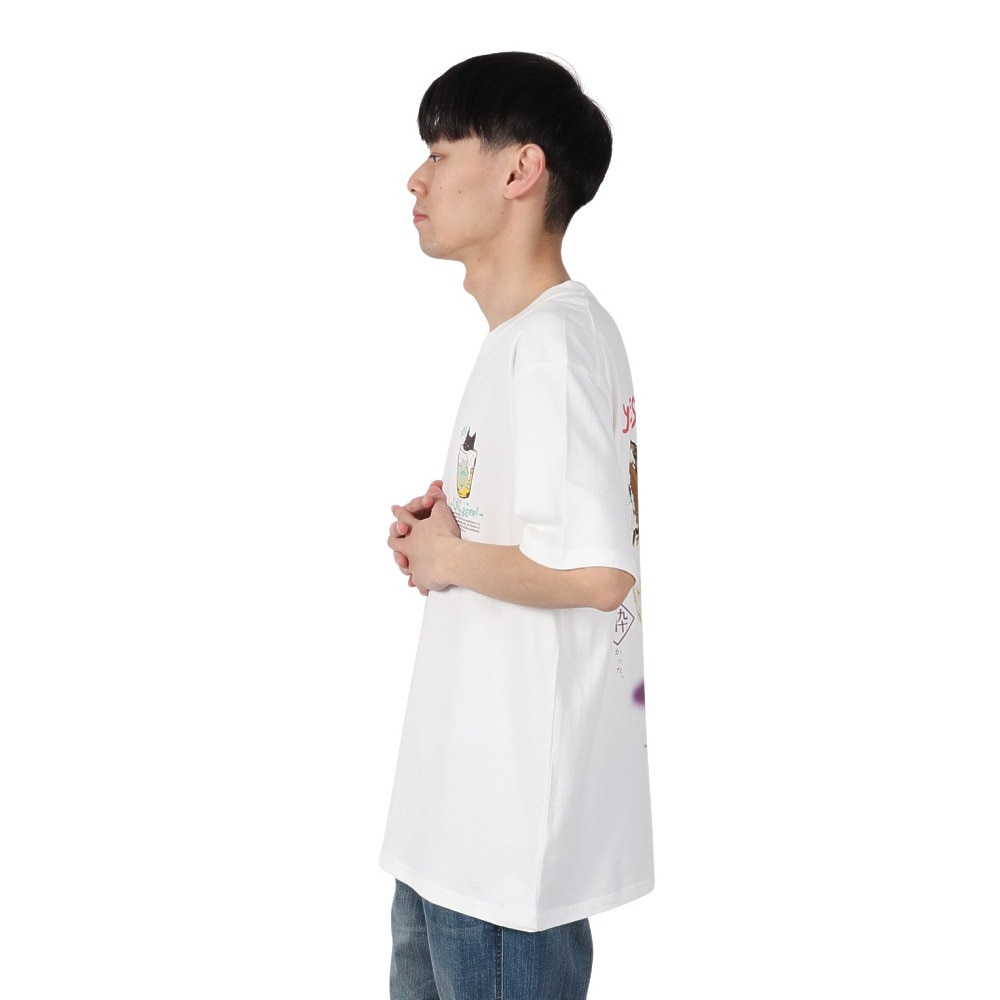 ゴースローキャラバン（GOSLOWCARAVAN）（メンズ、レディース）RAY綿 猫と麦酒TEE 無限麦酒2 半袖Tシャツ 342610 WHT ホワイト