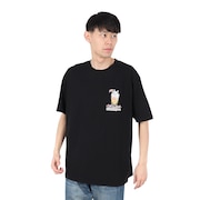 (メンズ、レディース)RAY綿 猫と麦酒TEE 麦酒風呂2 半袖Tシャツ 342611 BLK ブラック