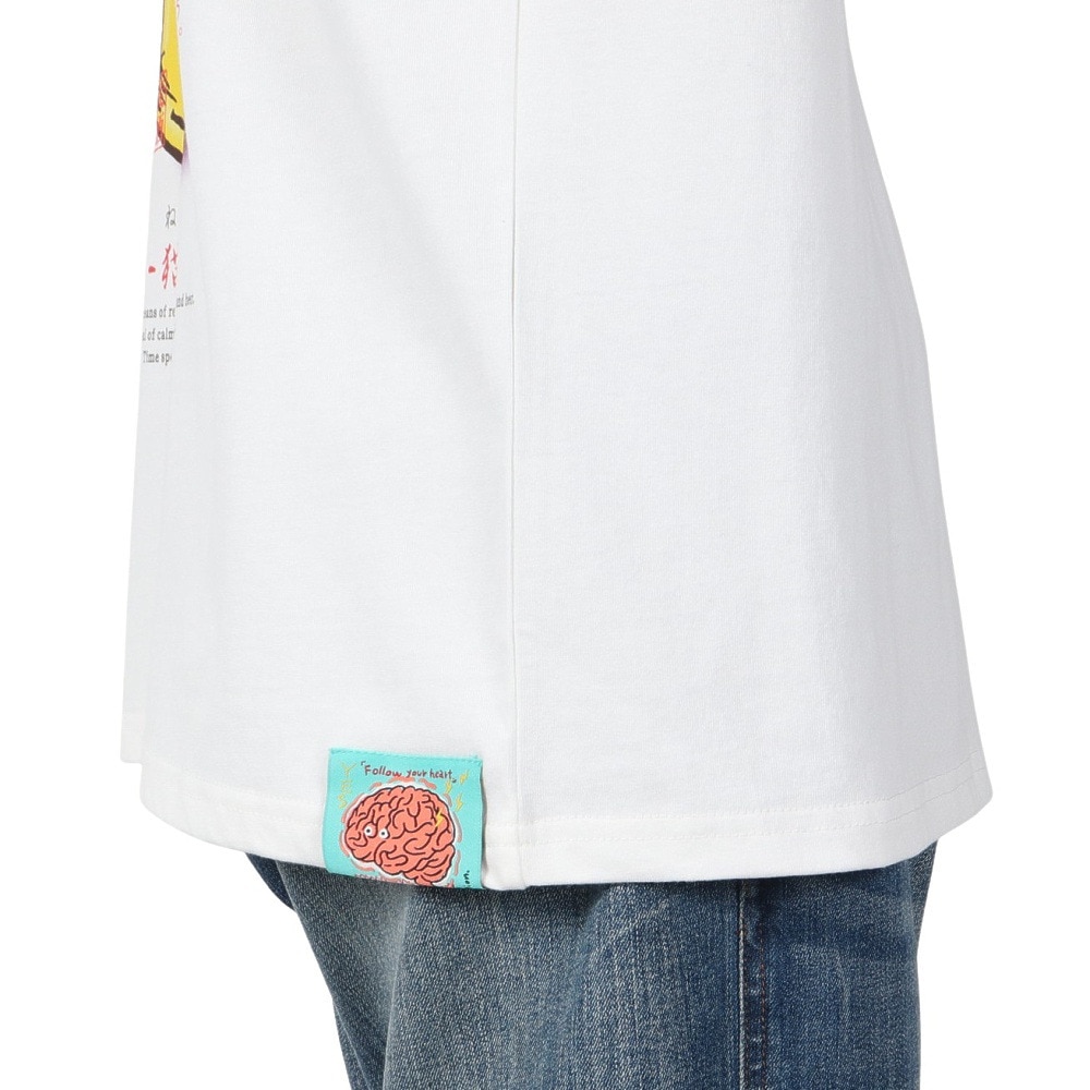 ゴースローキャラバン（GOSLOWCARAVAN）（メンズ、レディース）RAY綿 猫と麦酒TEE 麦酒風呂2 半袖Tシャツ 342611 WHT ホワイト