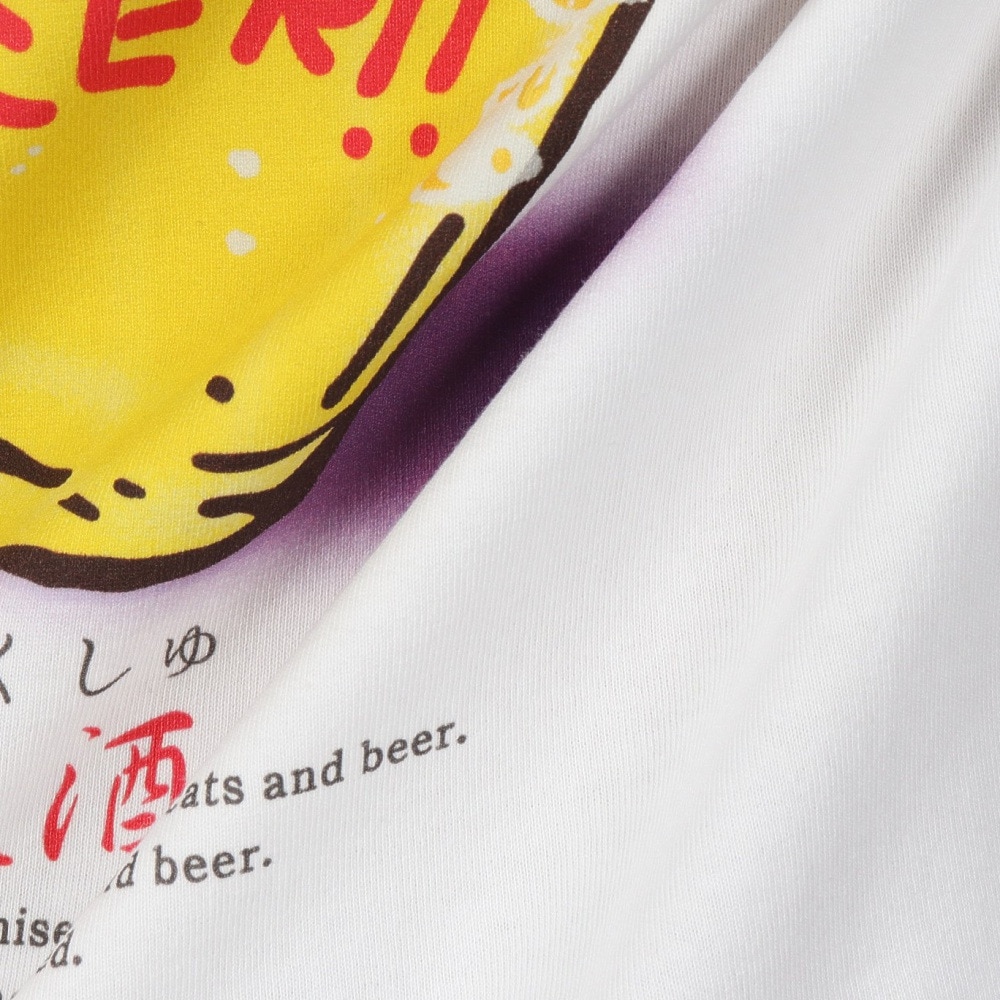 ゴースローキャラバン（GOSLOWCARAVAN）（メンズ、レディース）RAY綿 猫と麦酒TEE 麦酒風呂2 半袖Tシャツ 342611 WHT ホワイト