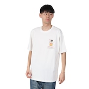(メンズ、レディース)RAY綿 猫と麦酒TEE 麦酒風呂2 半袖Tシャツ 342611 WHT ホワイト