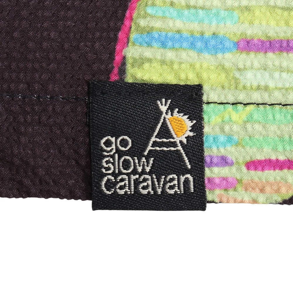 ゴースローキャラバン（GOSLOWCARAVAN）（メンズ）ストレッチサッカー 総柄プリントTシャツ 346124 BLK