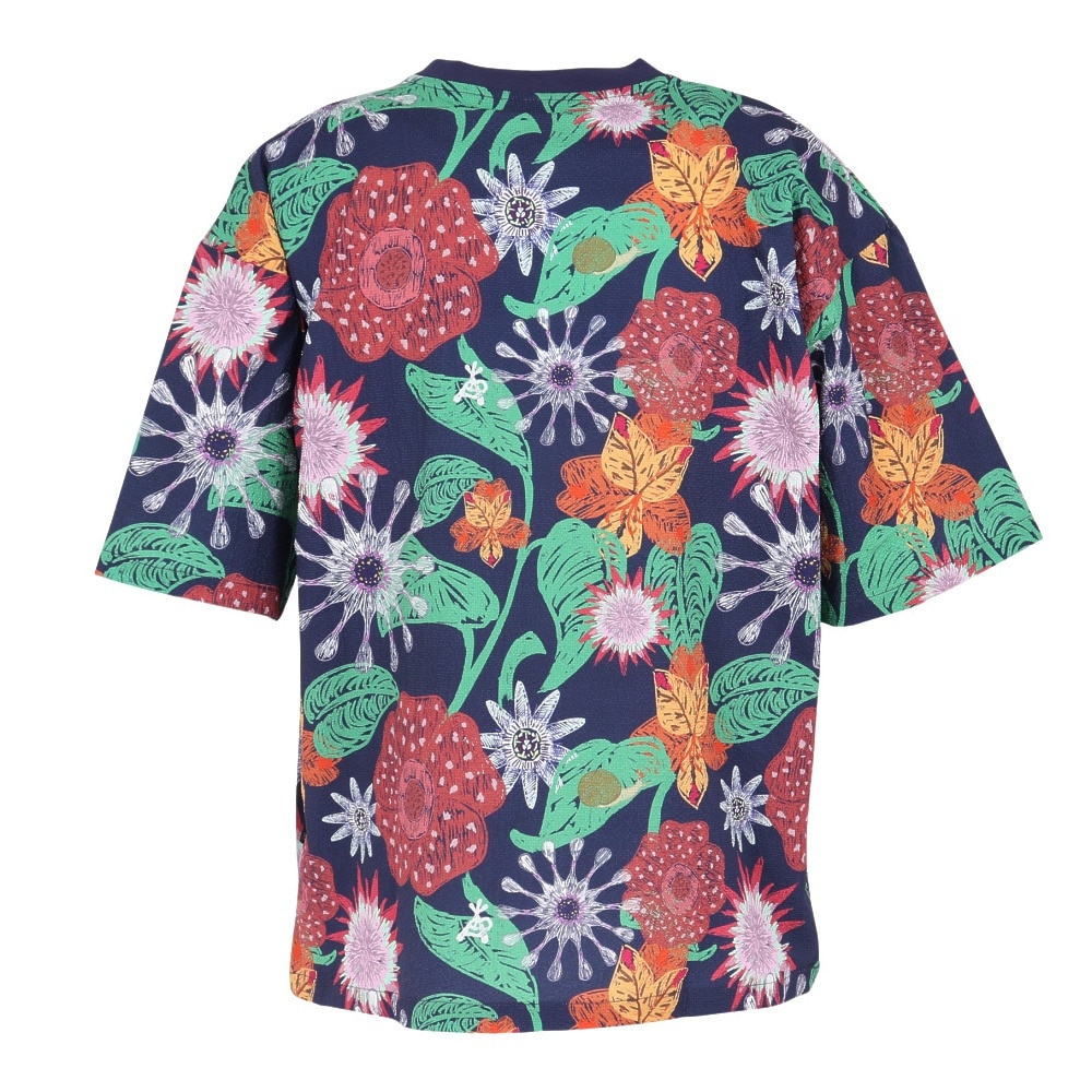 ゴースローキャラバン（GOSLOWCARAVAN）（メンズ）ストレッチサッカー 総柄プリントTシャツ 346124 NVY