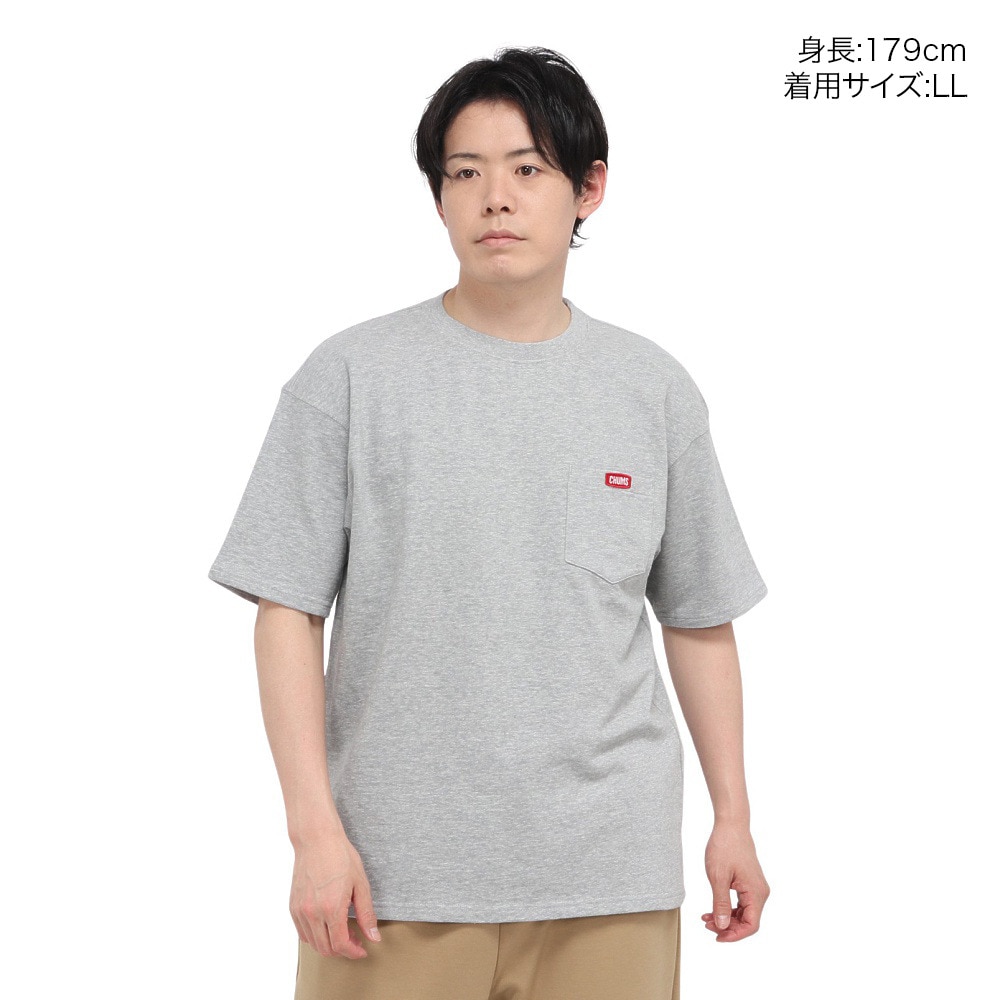 チャムス（CHUMS）（メンズ）スウェット 半袖 キーストーン ショートスリーブ ポケット クルートップ CH00-1492-G005 グレー 