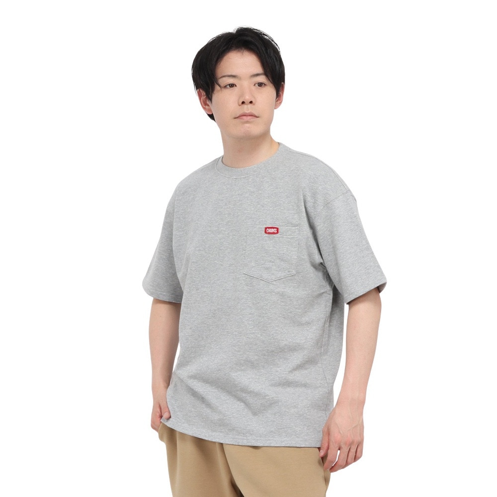 チャムス（CHUMS）（メンズ）スウェット 半袖 キーストーン ショートスリーブ ポケット クルートップ CH00-1492-G005 グレー 