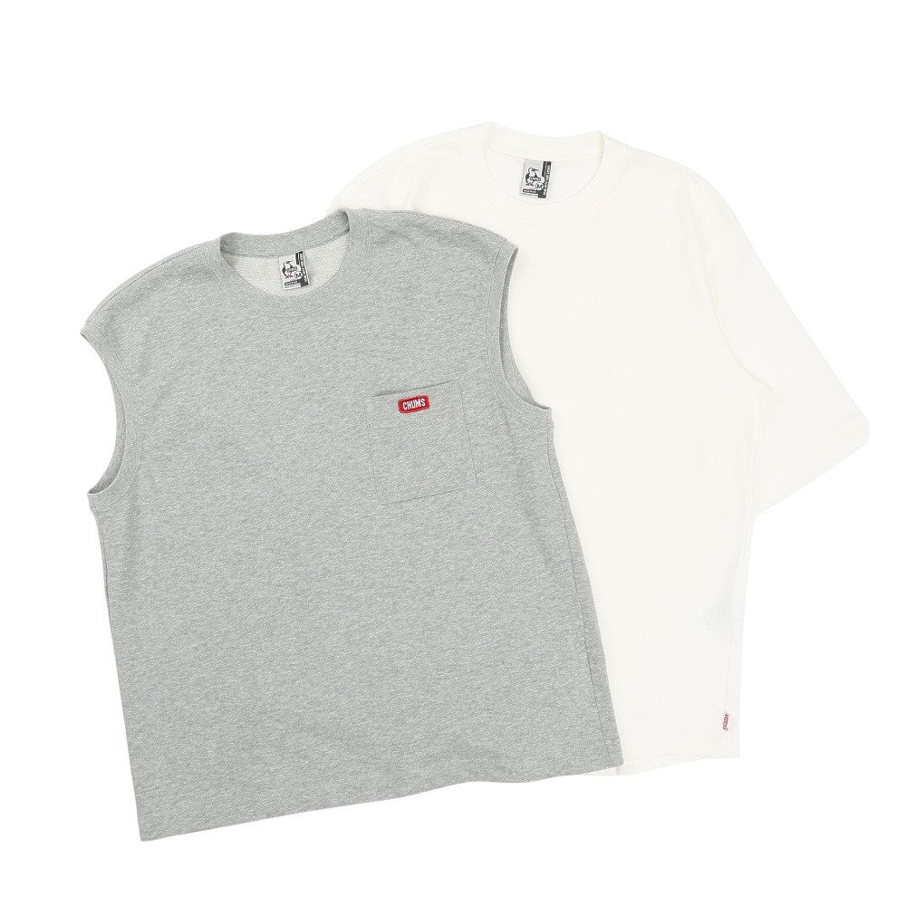 チャムス（CHUMS）（メンズ）半袖Tシャツ + ベスト キーストーン レイヤードTシャツ CH00-1493-G005 グレー 重ね着 セット