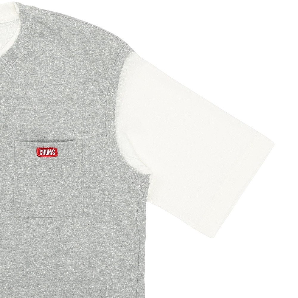チャムス（CHUMS）（メンズ）半袖Tシャツ + ベスト キーストーン レイヤードTシャツ CH00-1493-G005 グレー 重ね着 セット