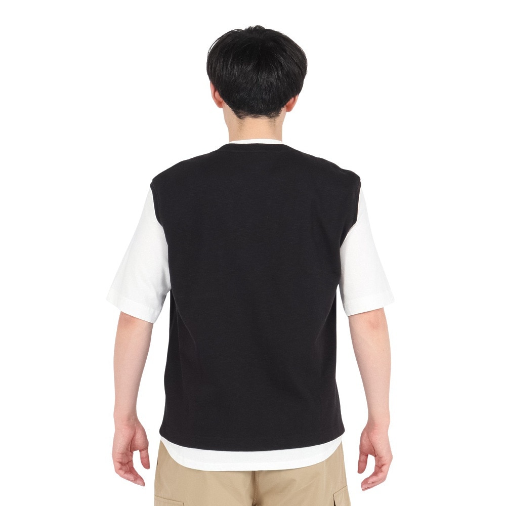 チャムス（CHUMS）（メンズ）半袖Tシャツ + ベスト キーストーン レイヤードTシャツ CH00-1493-K001 ブラック 重ね着 セット